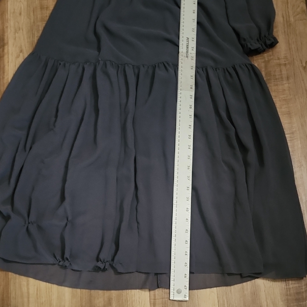 Wilfred Aritzia Charcoal Long Sleeve Tiered Midi Dress Medium - Picture 13 of 16
